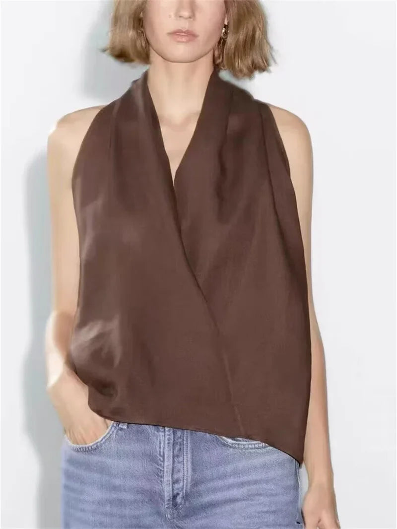 Valienne Drape Linen Vest