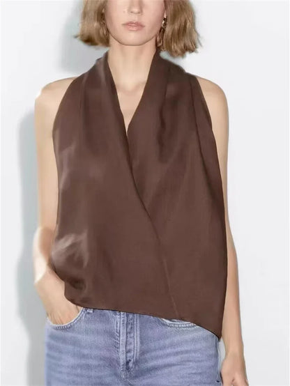 Valienne Drape Linen Vest