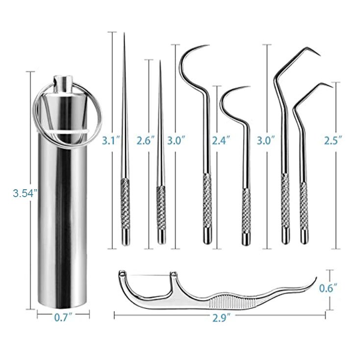 Ensemble de cure-dents multifonction en acier inoxydable