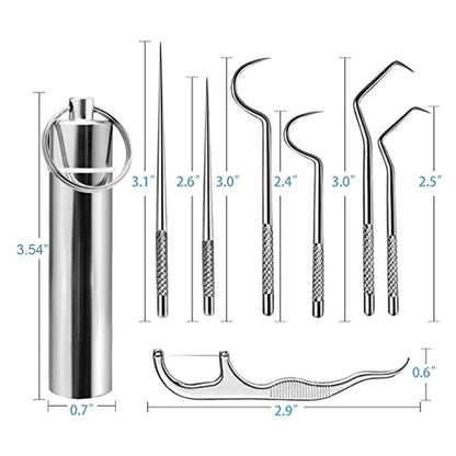 Ensemble de cure-dents multifonction en acier inoxydable