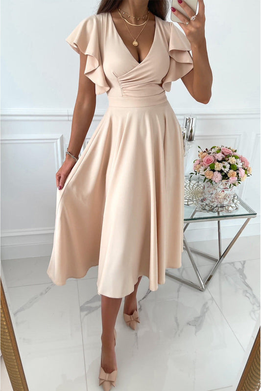 BreezyChic - Women's Casual Dress with a Sexy V-Neck, Loose Fit Dress