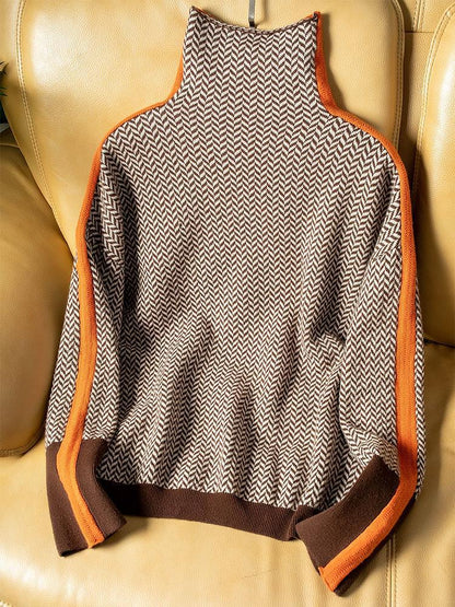 Vera High-Stitch Turtleneck Sweater
