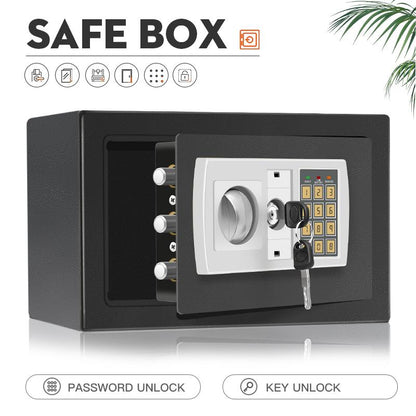 Titanium Safe Box – Password & Key Security Safe for Cash, Jewellery and Valuables