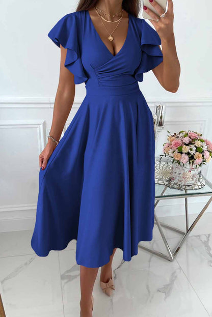 BreezyChic - Women's Casual Dress with a Sexy V-Neck, Loose Fit Dress