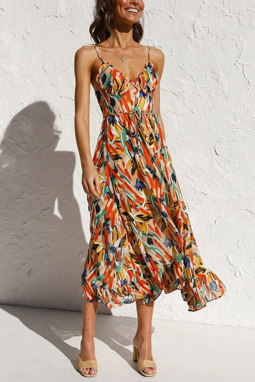 Letisha - Floral Pattern Midi Dress