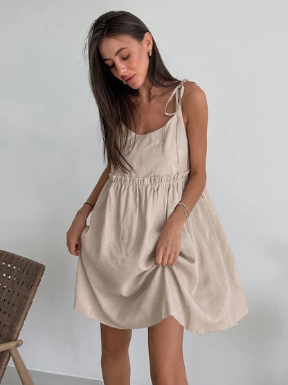 Helena - Mini summer dress with an empire look and ruffles