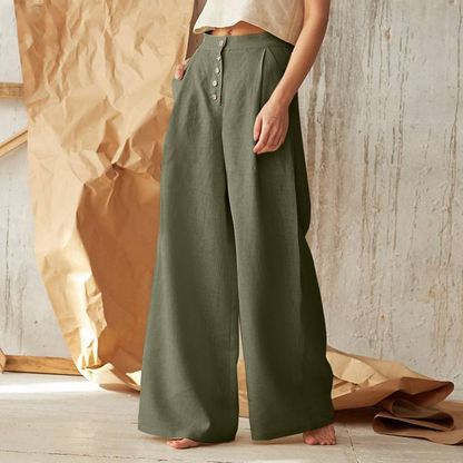 Everly Cotton Wide-Leg Pant