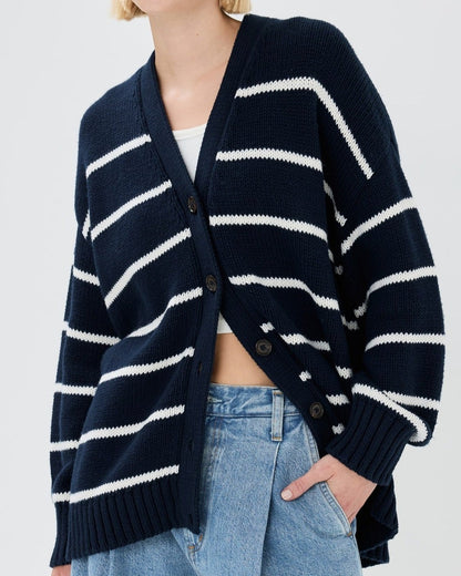Westhaven Organic Striped Cardigan