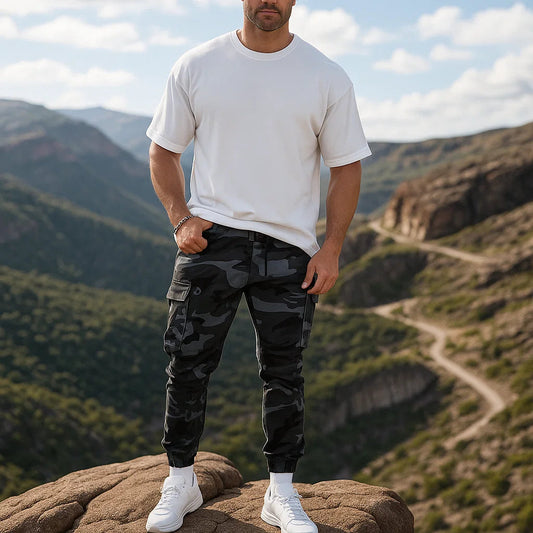 👖 Pantalon de Travail Tactique Robuste – 💪 Mélange Nylon-Coton Durable | 🔧 Multiples Poches | 🌲 Prêt pour le Travail et l’Outdoor