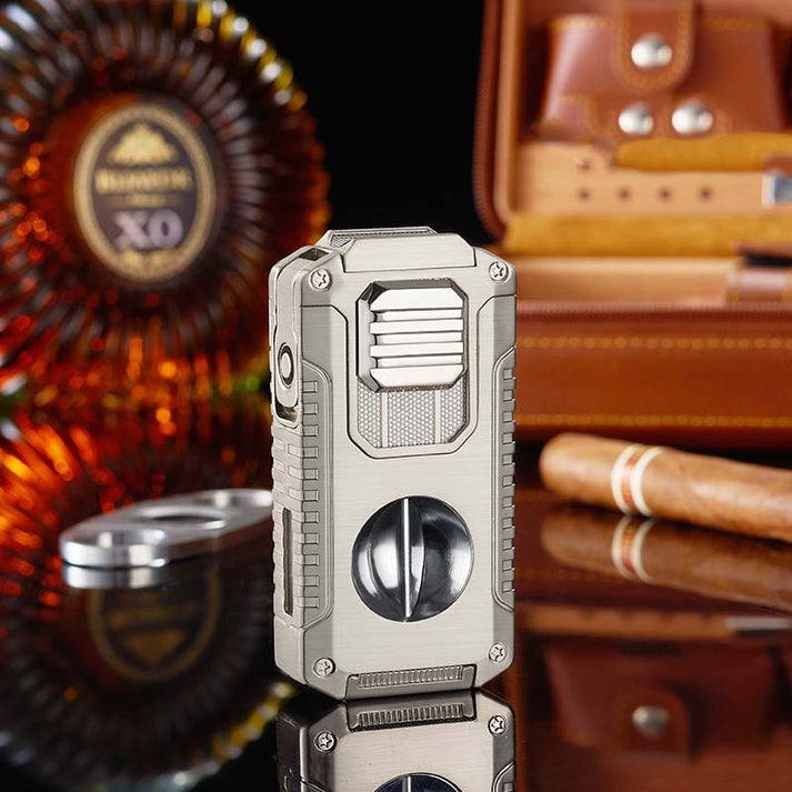 Briquet à cigare multifonction 5-en-1 avec coupe-cigare