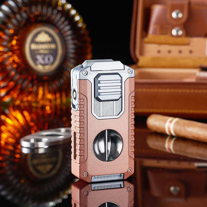 Briquet à cigare multifonction 5-en-1 avec coupe-cigare