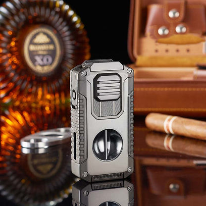 Briquet à cigare multifonction 5-en-1 avec coupe-cigare