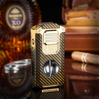 Briquet à cigare multifonction 5-en-1 avec coupe-cigare