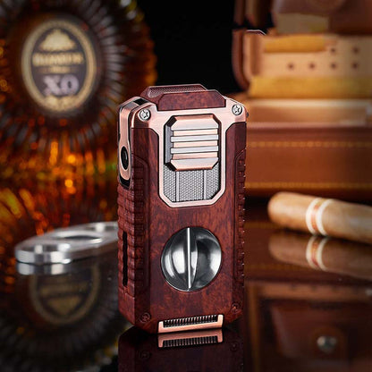 Briquet à cigare multifonction 5-en-1 avec coupe-cigare