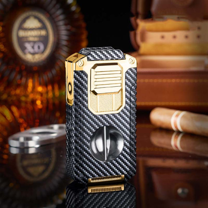 Briquet à cigare multifonction 5-en-1 avec coupe-cigare