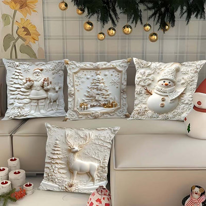Ensemble de 4 housses de coussin festives