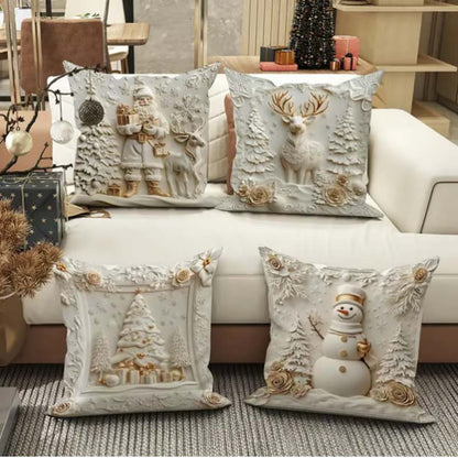 Ensemble de 4 housses de coussin festives