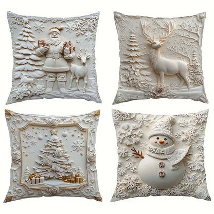 Ensemble de 4 housses de coussin festives