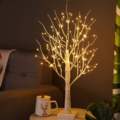 Décoration lumineuse LED en forme de branche de bouleau