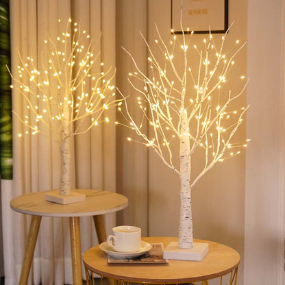Décoration lumineuse LED en forme de branche de bouleau