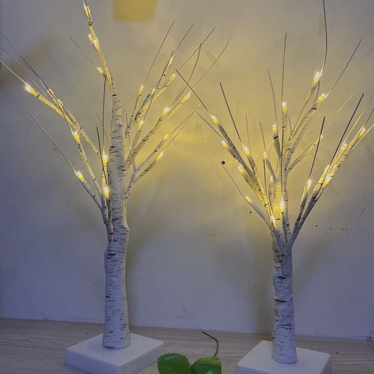 Décoration lumineuse LED en forme de branche de bouleau