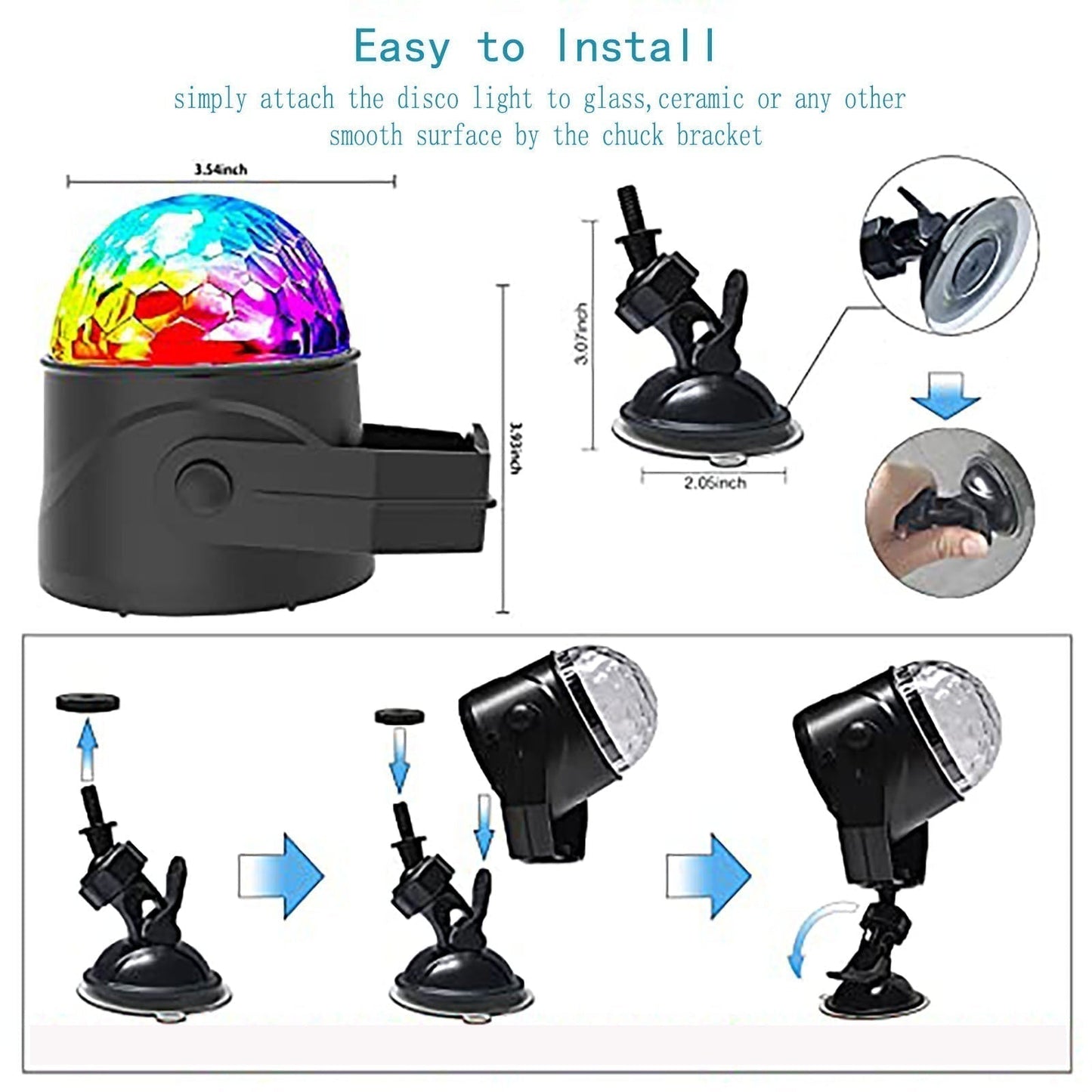 Projecteur de disco rotatif multicolore