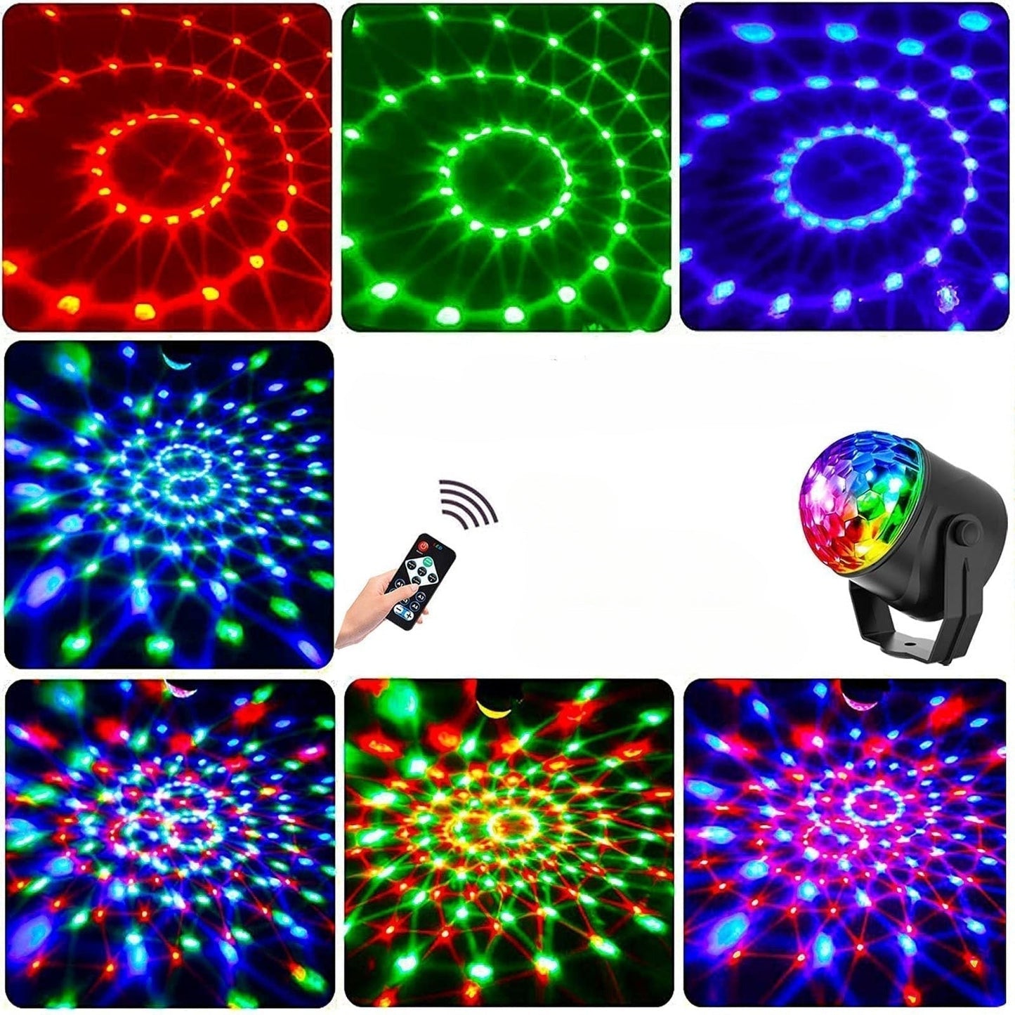 Projecteur de disco rotatif multicolore