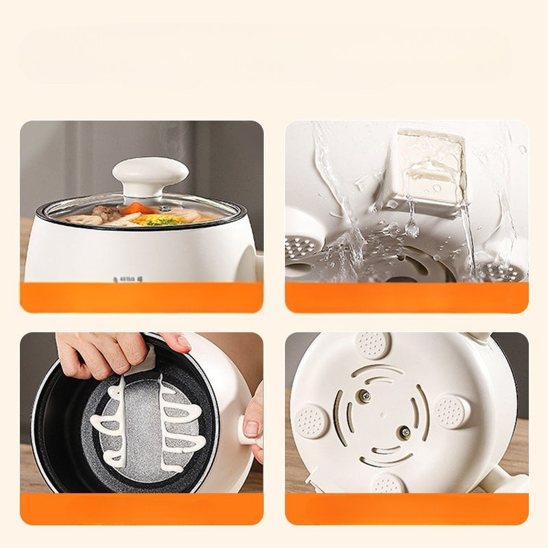 Marmite électrique multifonction portable avec revêtement antiadhésif