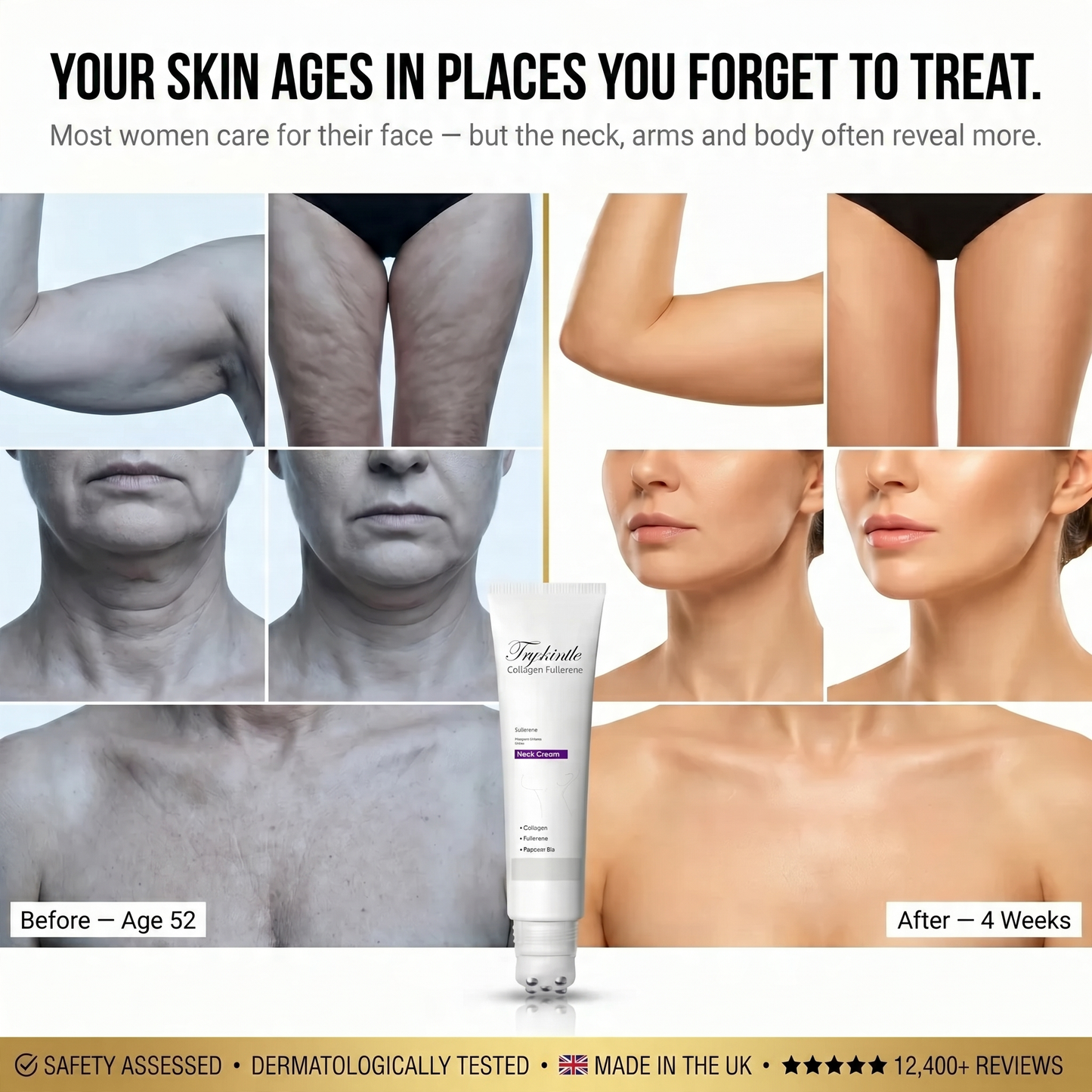 WARNING: Only 3 Units Left — The #1 Collagen Roller Cream for Sagging Skin on Neck, Arms, Thighs & Full Body | 4-Week Results