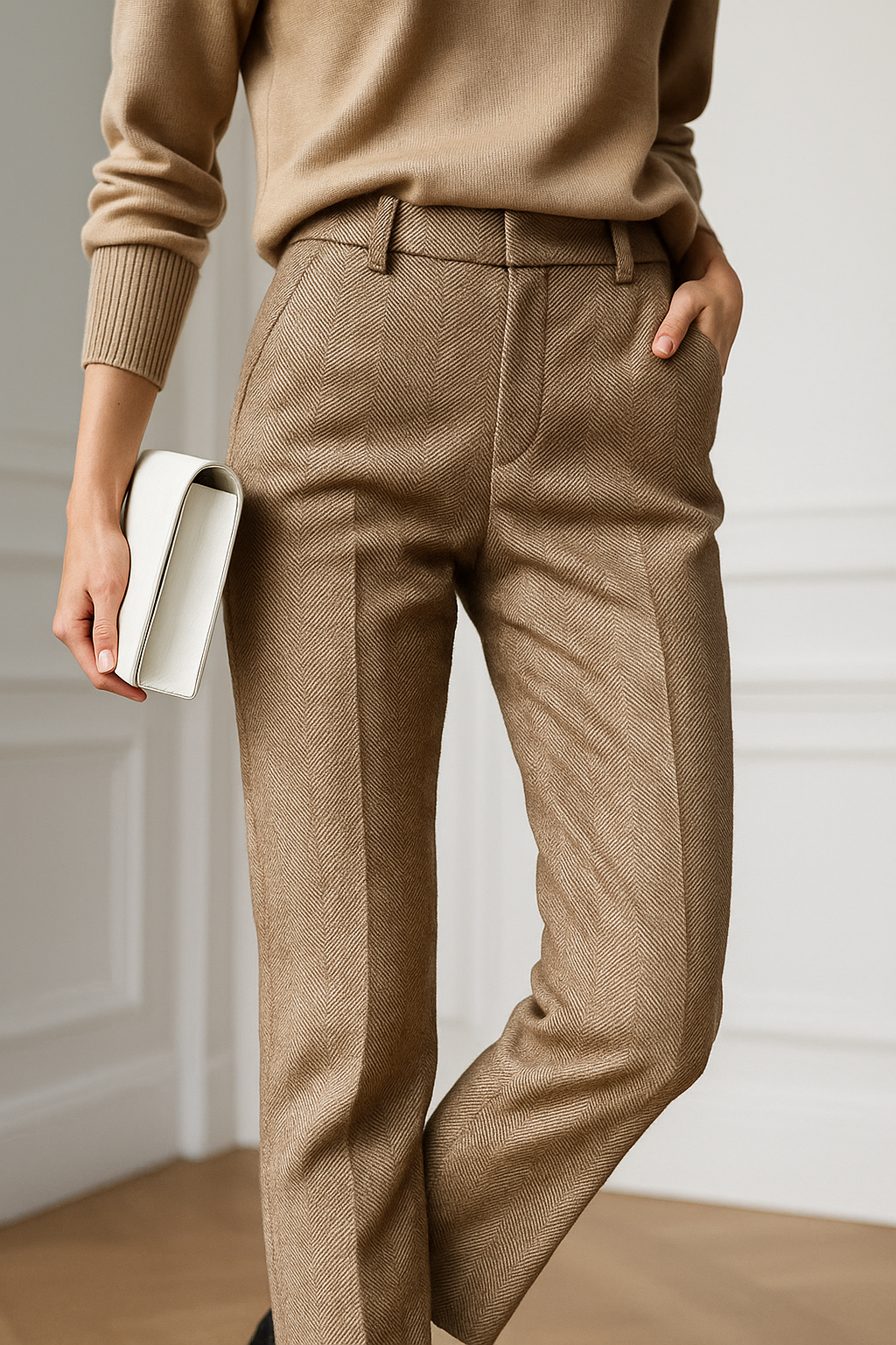 Colette Wool Herringbone Pants