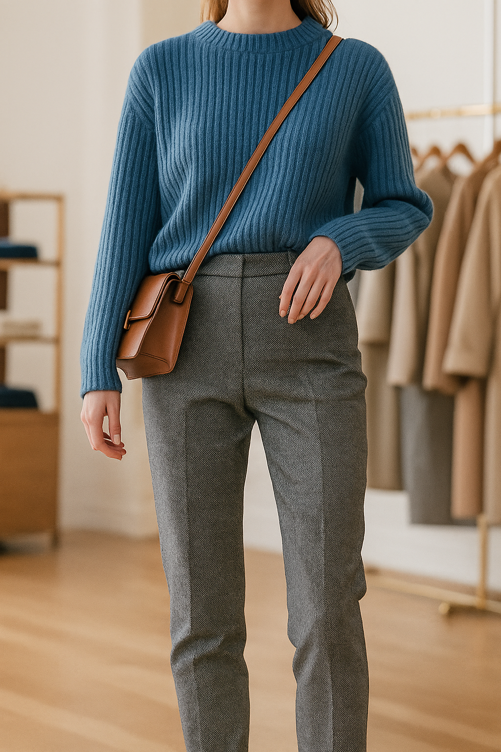 Colette Wool Herringbone Pants